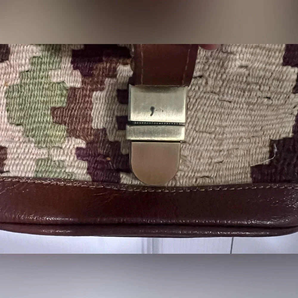 Kilim Vintage Tapestry & Leather Crossbody Bag